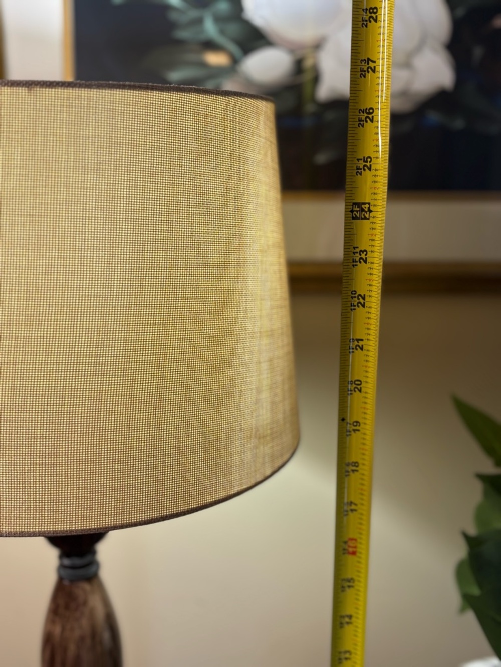 Allen + Roth Bronze Plug In Resin Base Lamp With Fabric Shade - Picture 7 of 10